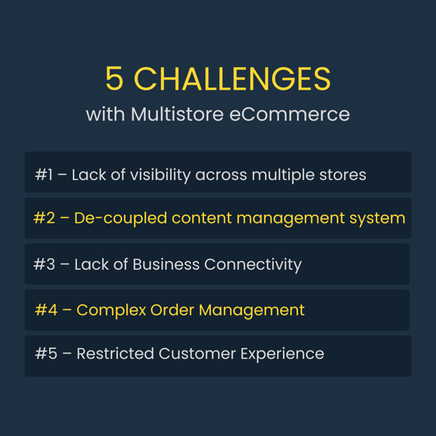 5 challenges with multistore ecommerce infographic